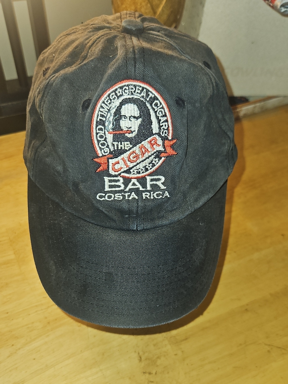 The Cigar Bar Costa Rica Embroidered Black Baseball Cap